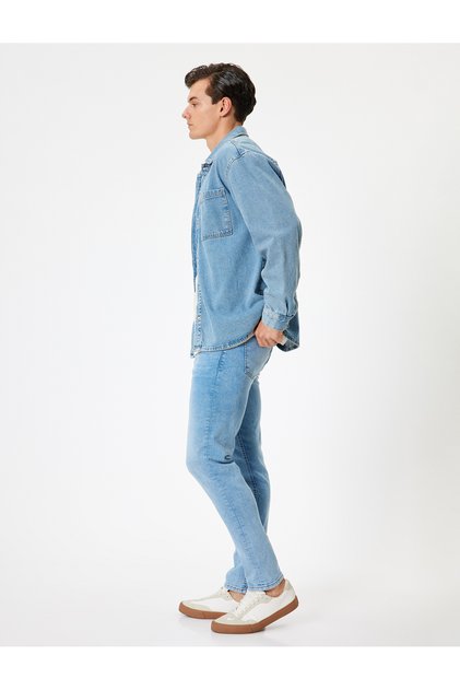 Buttoned Standard Waist Skinny Fit Jeans - Michael Jean