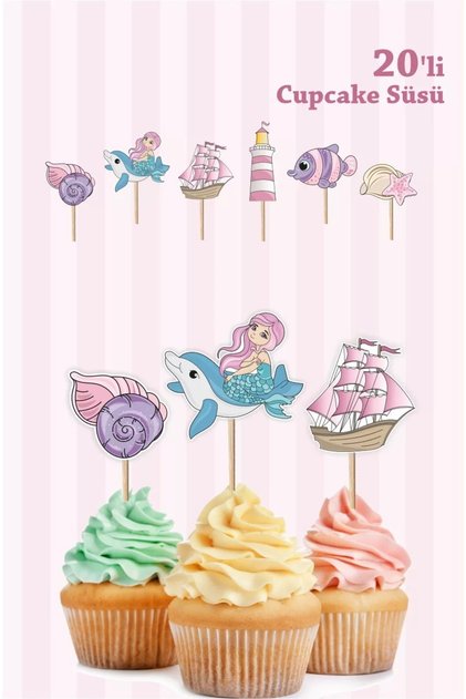 Mermaid Cupcake Toothpick Decoration *thick Paper