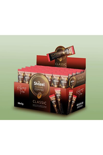 Shazel Classic Çözünebilir Hızlı Kahve 50'li Kutu | Klasik Formül