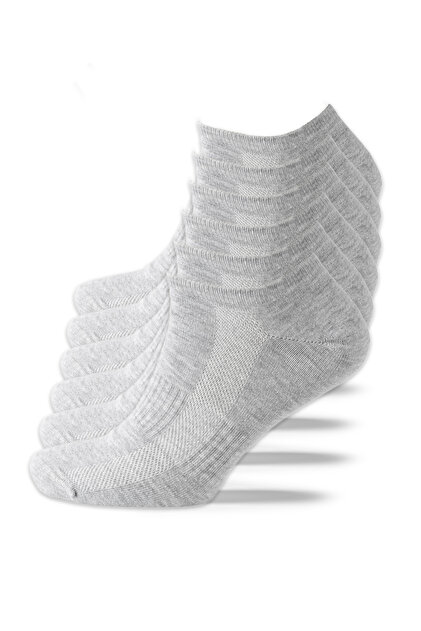 6 Pairs Sneaker Socks for Women Men Organic Cotton Booties Seamless Short Sports Socks Unisex, White Black Gray