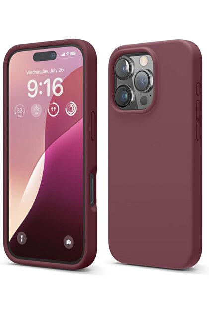 İphone 16 PRO MAX Kılıf İçi Kadife Kamera Yükseltili Lansman Silikon Kapak Bordo