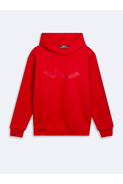 Ltb Sıgnlı Kapüşonlu Fermuarsız Regular Fit Kırmızı Sweatshırt