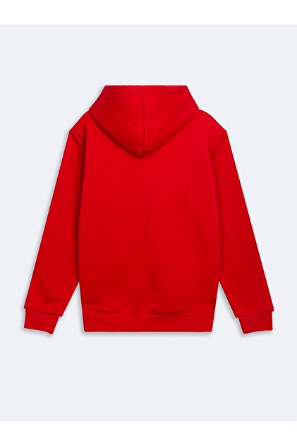 Ltb Sıgnlı Kapüşonlu Fermuarsız Regular Fit Kırmızı Sweatshırt