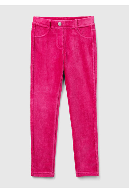 Girl's Fuchsia Velvet Jegging