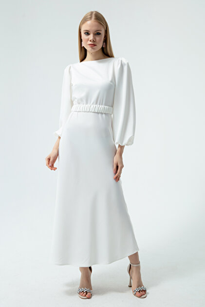 off shoulder evening dress Long-Sleeve Off-Shoulder Glitter Prom Dress