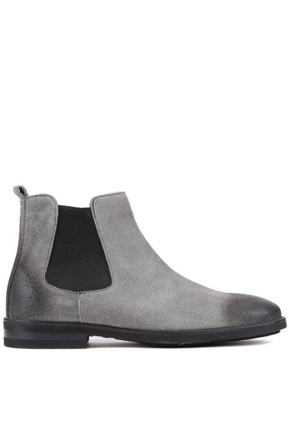 - Gray Suede Leather Men's Chelsea Boots 250-201