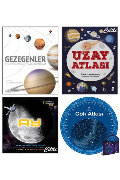 Gezegenler Etkili Görsellerle Güneş Sistemimiz Uzay Atlası Ay'ımızın Bilimi ve Hikayeleri Gök Atlası
