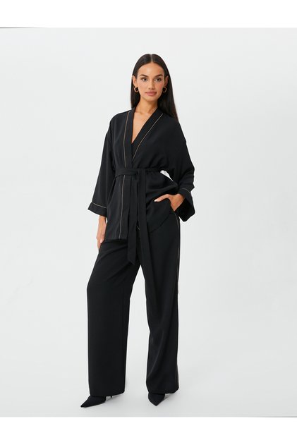 Kimono Belted with Sparkly Ribbon Detail