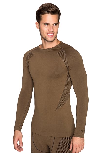 Erkek Seamless Termal Sweatshirt Kahve