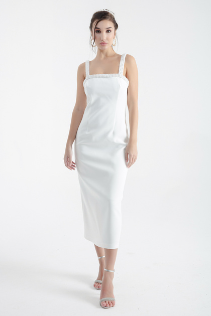 knee length dresses for ladies Elodie Pearl Dress – Retrofete