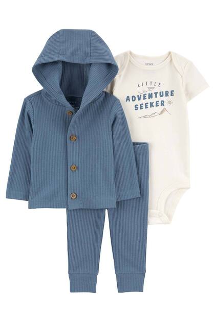 Erkek Bebek 3'lü Hırkalı Set