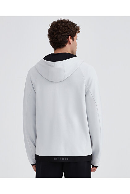 Skechers M 2XI-Lock Full Zip Hoodie Sweatshirt Erkek Gri Fermuarlı