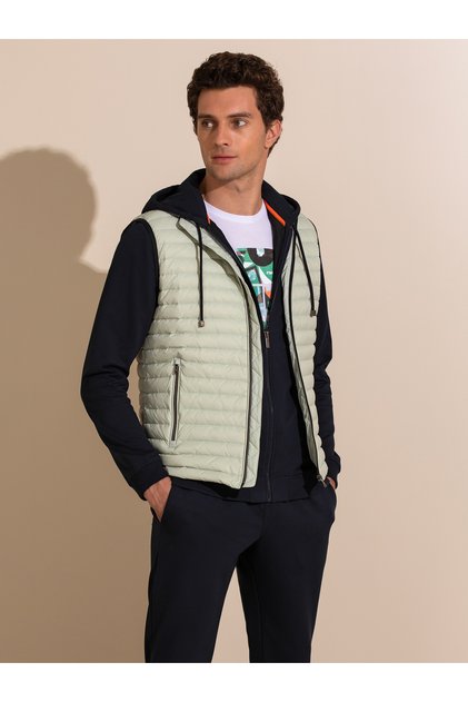 Water Green Thin Quilted Coat Vest 50266336-Vr083