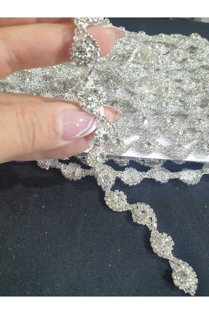Crystallized Stone Detailed Decorative Strip Clothing Accessory Applique Hobby Fringe