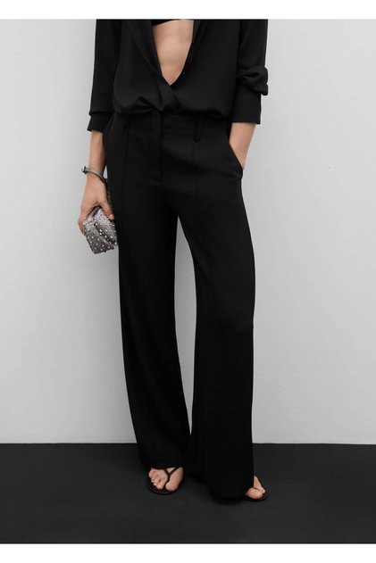 Pleated straight cut pants