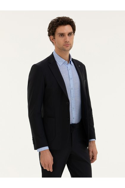 Navy Blue Slim Fit Jacket 50276629 -Vr033