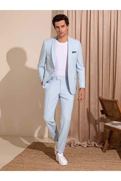 Açık Mavi Slim Fit Smokin Damatlık 50266443-VR003