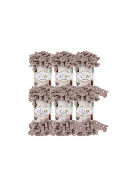 Puffy 6 Pieces 90X90 Hand Knitted Stone Color for Baby Blanket Hand Knitted Yarn Color Code:268