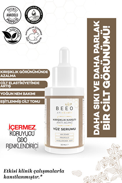 Beeo Apibeauty Propolisli Yüz Serumu Arı Zehri Kırışıklık 30 ml