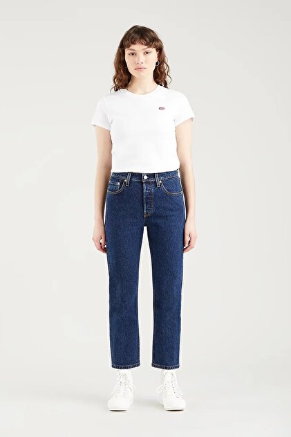 Levi's 501 Crop Straight Fit Yüksel Bel Koyu Indigo Kadın Kot