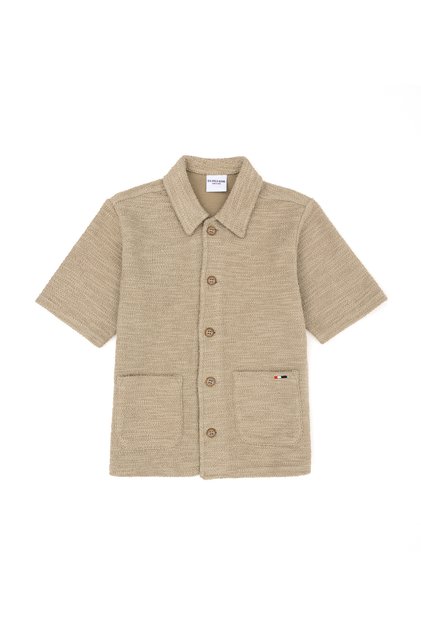 Boys Light Khaki Short Sleeve Shirt 50282110-VR183