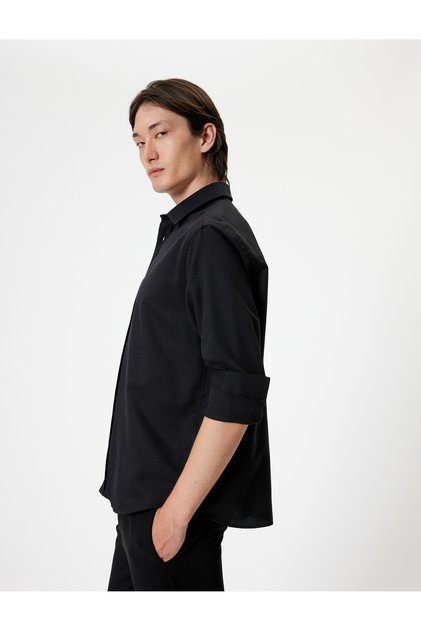 Oxford Shirt Long Sleeve Cotton Blended
