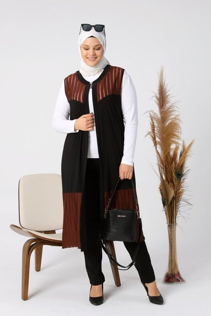 Women's Large Size Clothing Vest Sheer Rhinestone Long Vest