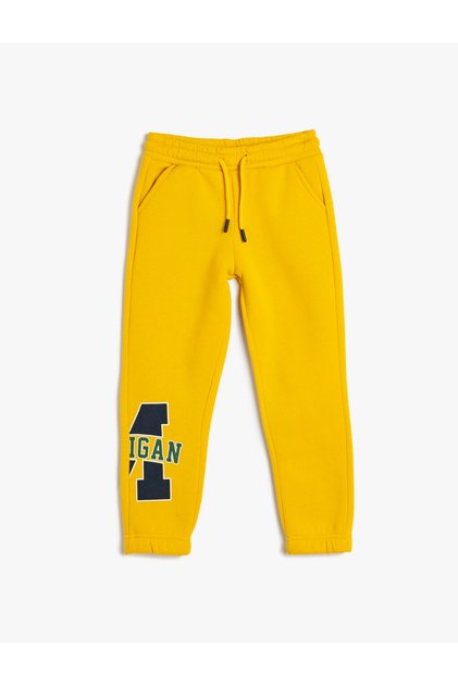 Jogger Sweatpants Tie Waist Print Detailed Pocket