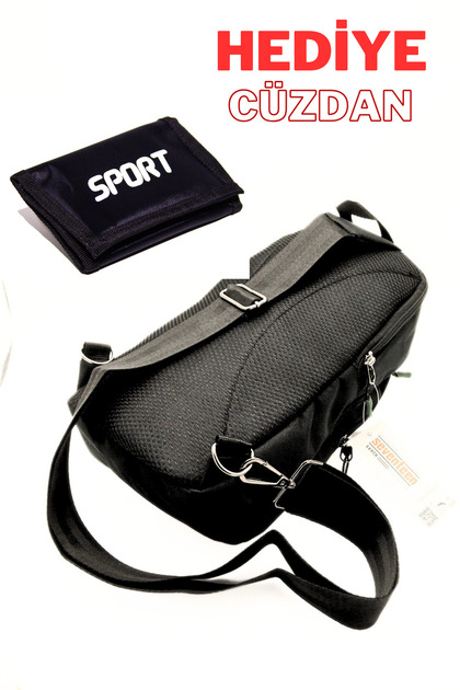 SEVENTEEN Çapraz Sırt Omuz Göğüs Su Geçirmez Askılı Unisex Siyah