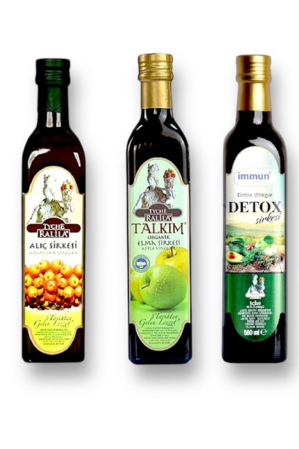 Talkim Elma Sirkesi-Alıç Sirkesi-Detox Sirkesi (500 ml 3lü Paket)