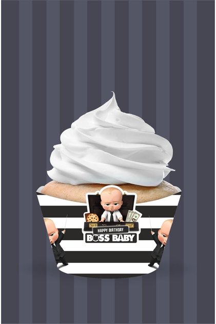 Patron Bebek Boss Baby Temalı Cupcake Sargısı 8'li