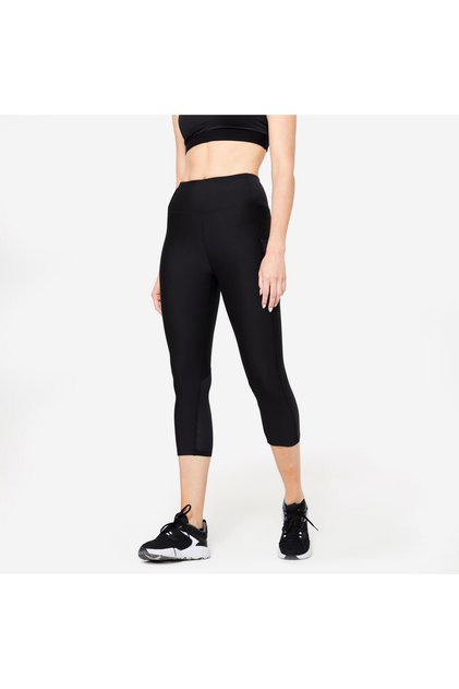 Domyos Kadın Siyah Spor Taytı 120 - 7/8 - Fitness Kardiyo