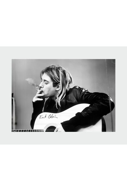 Kurt Cobain Müzik Duvar Posteri - Kalın Kağıt - Çerçevesiz