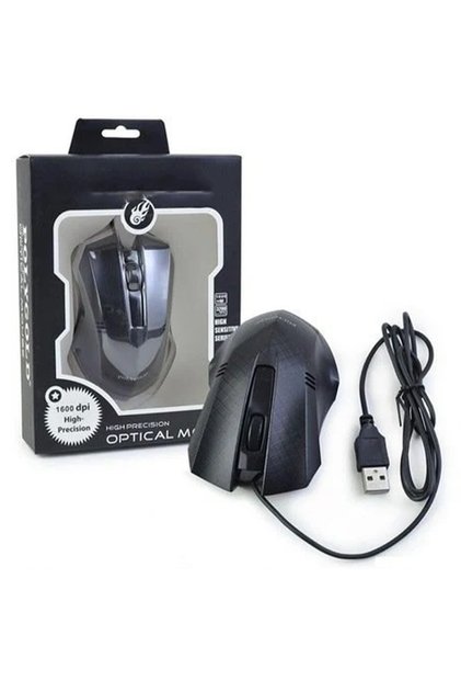 Kablolu Optik Mouse Fare Ofis Kullanımı Siyah Pc Laptop Bilgisayar Uyumlu