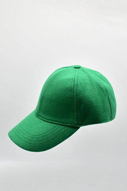 Women's Light Green Woolen Winter Baseball Cap Hat