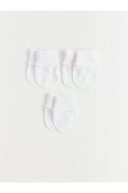 Lcw White Basic Baby Boy Gloves 3Pcs