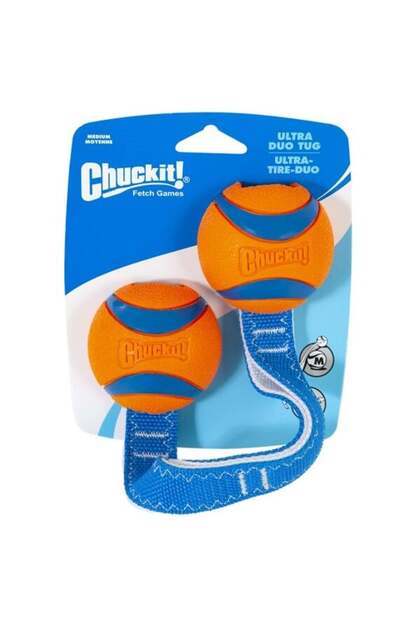 !Ultra Duo Tug 2-Piece Dog Traction Ball (MEDIUM SIZE)