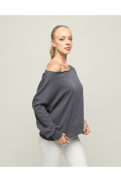 Women's Off Shoulder Long Sleeve Knitted Sweatshirt