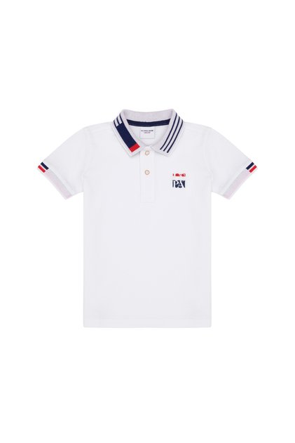 Boys' White Polo Collar T-Shirt 50263388-VR013