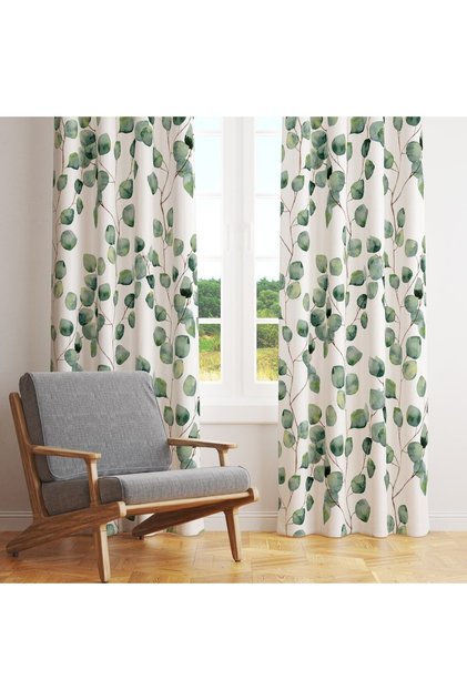 Printed Kitchen, Living Room, Bedroom and Children's Room Single Wing Velvet Texture Background Curtain - Color