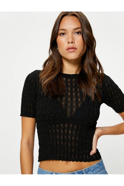 Women's Black Sweater 4WAK90526HT