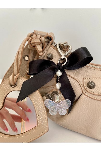 Hologram Butterfly Bag Charm with Ribbon Bag Ornament