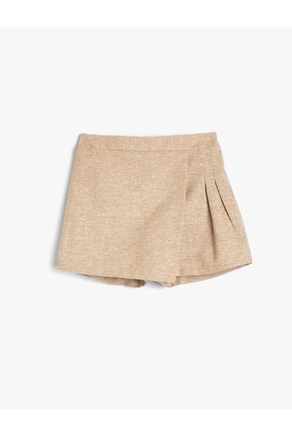 Elastic Waist Pleated Shorts Skirt
