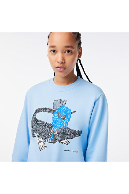 Lacoste x Netflix Kadın Mavi Sweatshirt - Fiyatı, Yorumları