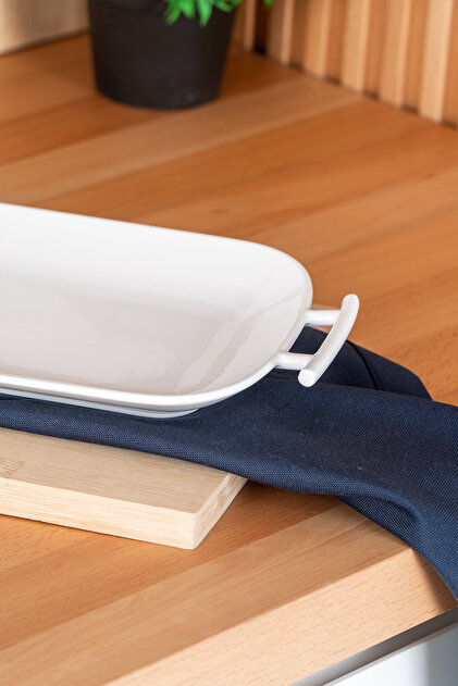 ACAR Bianco Perla Dikdörtgen Kulplu Servis Tabak - 39 cm - Fiyatı