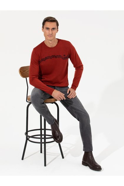 Tile Slim Fit Crew Neck Knitwear Sweater 50259268-Vr031