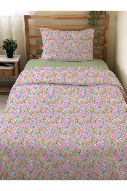 Floral Patterned 2-Piece Set Without Sheets Printed Single Duvet Cover Set 160X220 cm