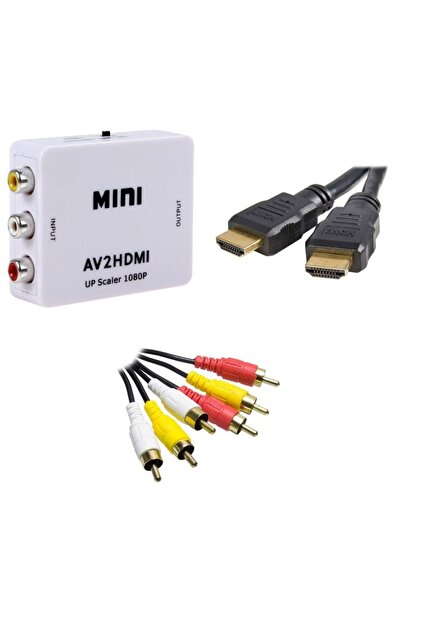 Pmr Rca to Hdmi Çevirici Adaptör+ Rca kablo + Hdmi Kablo - Fiyatı