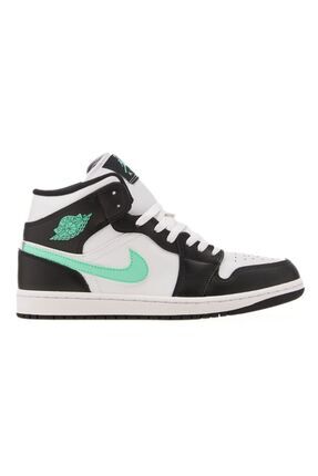 Nike Air Jordan 1 Mid White Metallic Gold Obsidian Erkek Spor