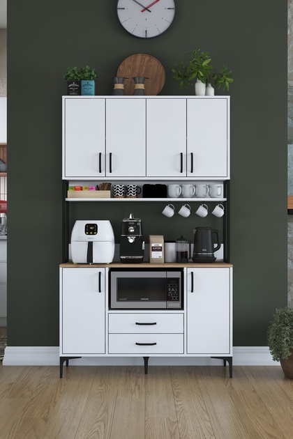 Rani Mobilya Rani JE169 Çok Amaçlı Dolap 6 Kapaklı 2 Çekmeceli